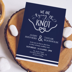 Invitación Amarrando al Boda de caligrafía de Knot