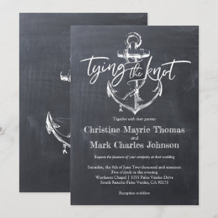 Invitación Amarrando al Boda de Knot Anchor Chalkboard