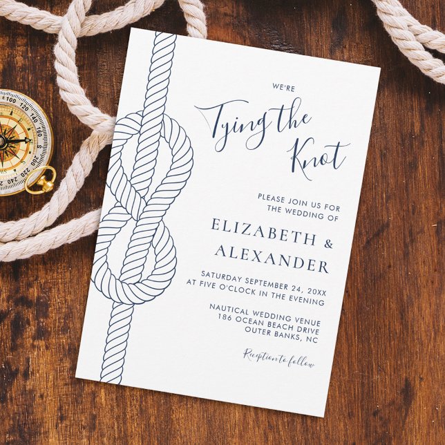 Invitación Amarrando Al Boda Náutico De Knot Rope (Subido por el creador)