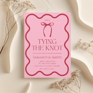 Invitación Amarrando el cordón de la marea de Knot Bow Bridal