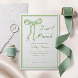 Invitación Amarrando El Knot Bridal Brunch Green Bridal Showe