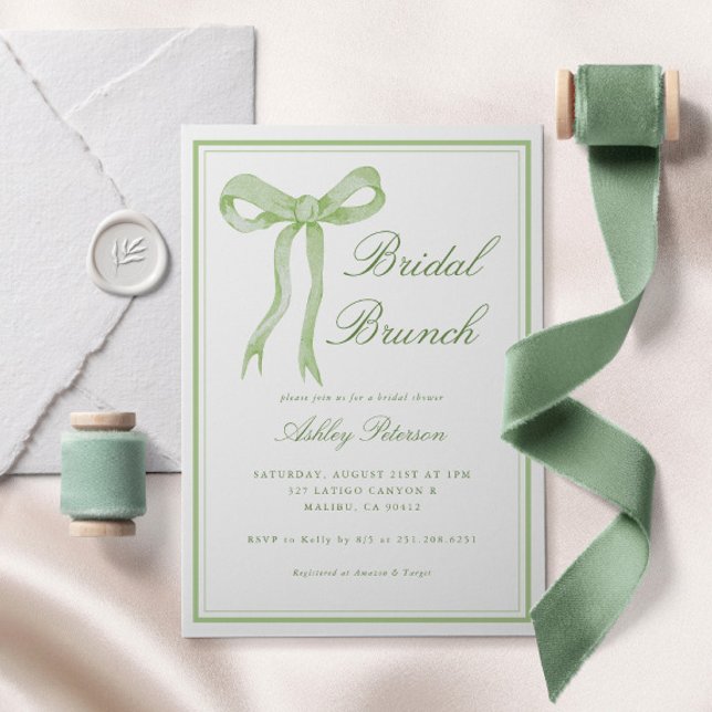 Invitación Amarrando El Knot Bridal Brunch Green Bridal Showe (Subido por el creador)