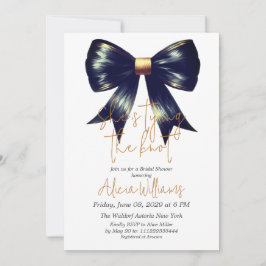 Invitación Amarrando el Knot Gold Black Bow Bridal Shower