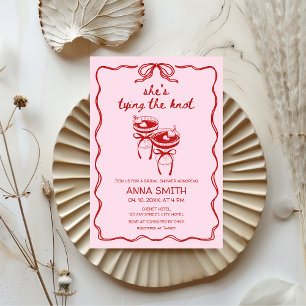 Invitación Amarrando la cordillera de Knot Coquette Red Pink 
