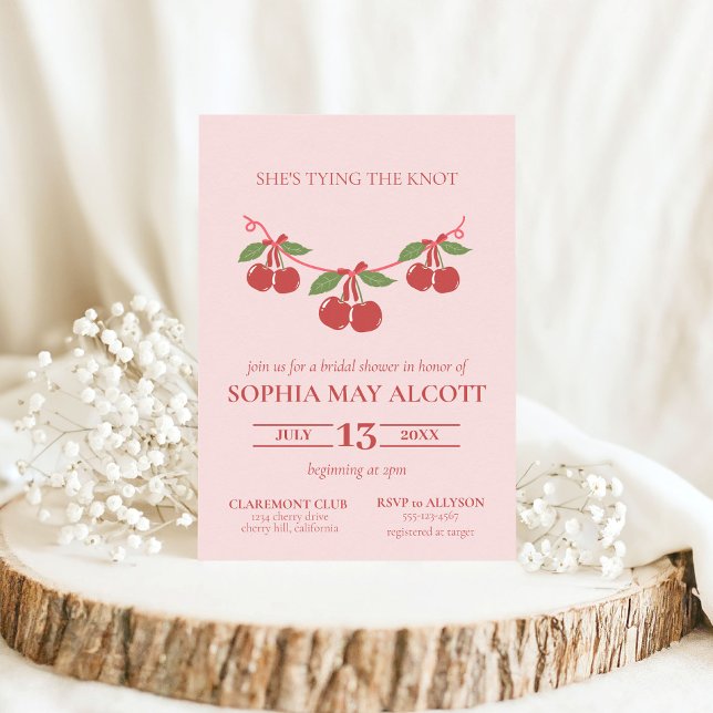 Invitación Amarrando la corteza de cerezo Knot Coquette Bows  (Subido por el creador)
