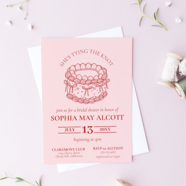Invitación Amarrando la corteza de Knot Coquette Bow Bridal S (Subido por el creador)