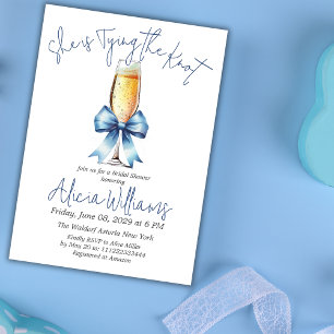 Invitación Amarrándose el nudo azul y la ducha de la novia de