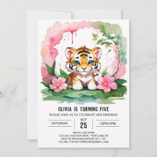 Invitación Amarrante tema de un tigre cumpleaños