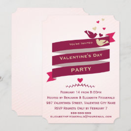 Invitación Amarras y corazones de amor Banner Valentines Fies