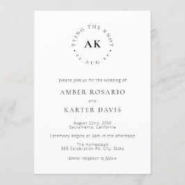 Invitación Amarre Mínimo Moderno Al Monograma De Knot