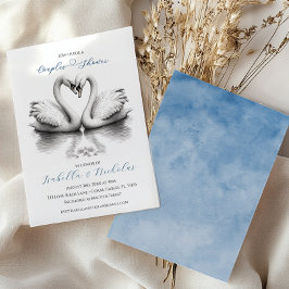 Invitación Amarres de corazón Pájaros Parejas Ducha de novia