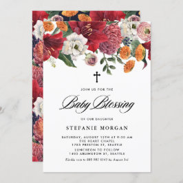 Invitación Amaryllis y Mamáes Bendición Botánica del Bebé