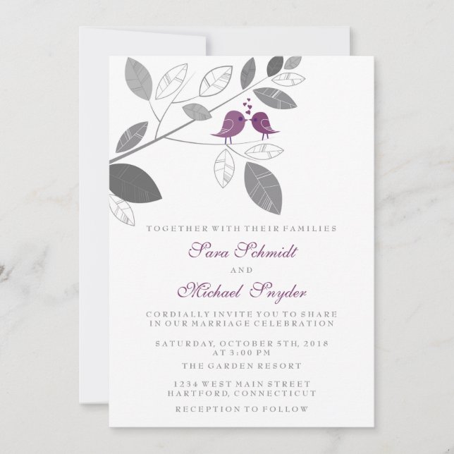 Invitación Amas amorosas en un Boda de sucursal (Anverso)