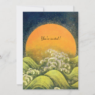 Invitación AMATERASU , SUN GODDESS , amarillo verde negro
