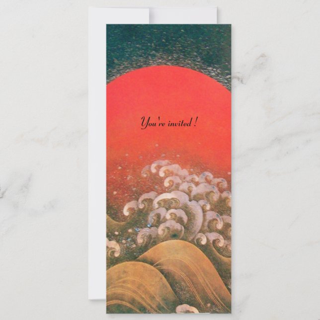 Invitación AMATERASU , SUN GODDESS , rojo marrón negro (Anverso)