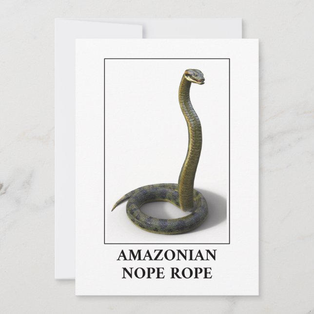 Invitación Amazonia Nope Rope - Peligro de serpiente Anaconda (Anverso)