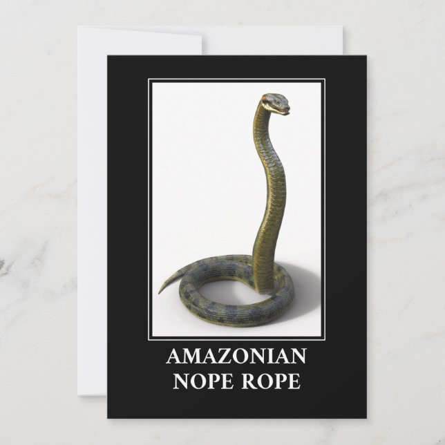 Invitación Amazonia Nope Rope - Peligro de serpiente Anaconda (Anverso)