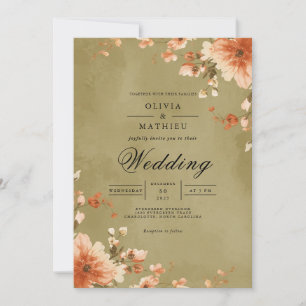 Invitación Amber Blossom Flourish Boda