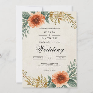 Invitación Amber Floral Arch Boda