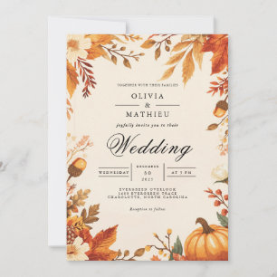 Invitación Amber Leaf Autumn Arch Boda