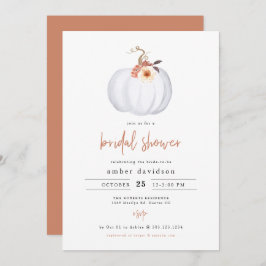 Invitación AMBER Moderno Rustic White Pumpkin Bridal Shower