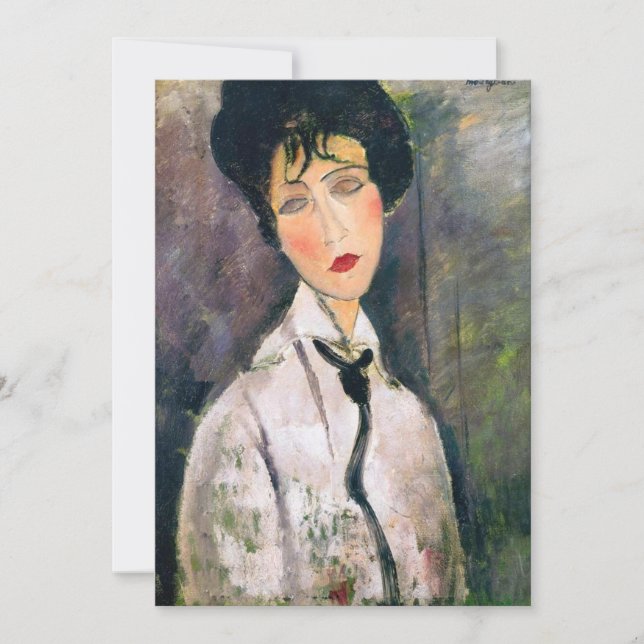 Invitación Amedeo Modigliani - Mujer con Cravat Negro (Anverso)