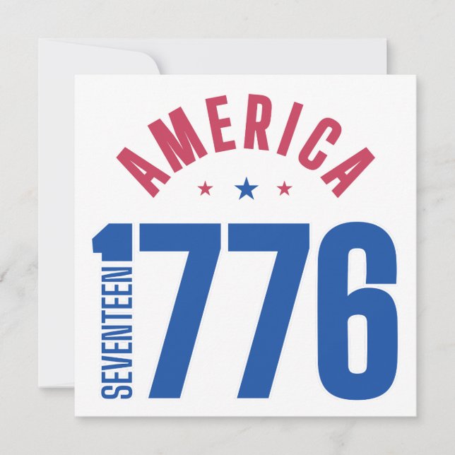 Invitación AMÉRICA 1776 año de libertad  (Anverso)
