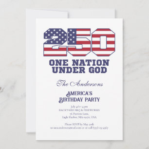 Invitación América 250 Años 250 Aniversario Independencia