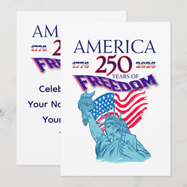 INVITACIÓN AMÉRICA 250 AÑOS DE LIBERTAD (Anverso / Reverso)