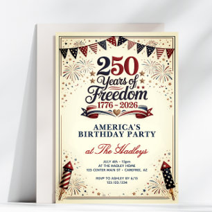 Invitación América 250 Cumpleaños de Libertades Vintage