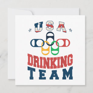 Invitación América Divertida Equipo de Bebida Patriótico USA