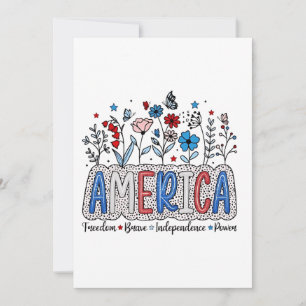 Invitación América Libertad Valiente independencia Poder 4 de