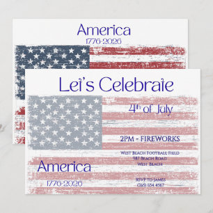 Invitación América Patriótica 1776 - 2026 Celebración de la B