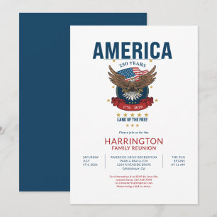 Invitación América Patriótica Reunión Familiar 250 Aniversari