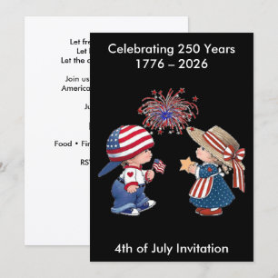 Invitación América Vintage Feliz Cumpleaños número 250 Fiesta