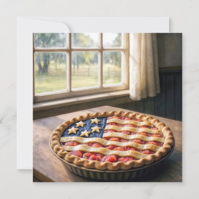 Invitación American Flag Crust On Homemade Pie (Anverso)