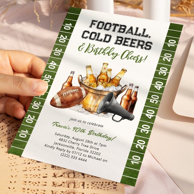 Invitación American Football & Beers Adult Birthday (Subido por el creador)