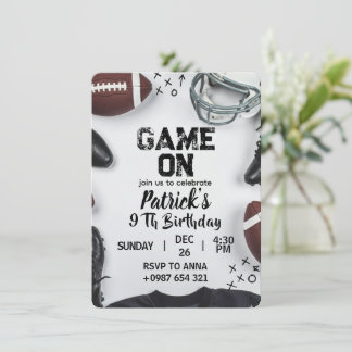 Invitación American football birthday invitation