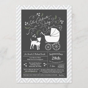 Invitación American Staffordshire Terrier Baby Shower Amstaff