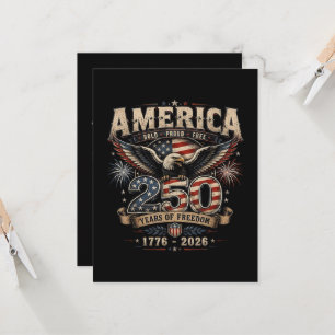 Invitación Americano 250 Aniversario Patriótico USA 4 de Juli