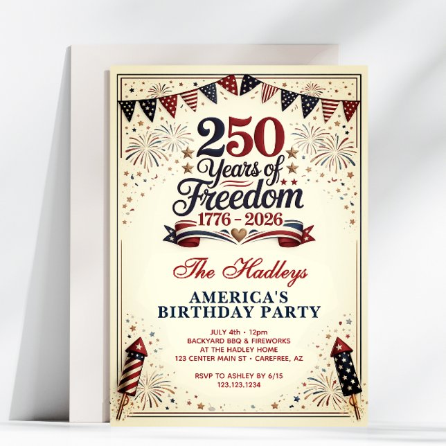 Invitación America's 250th Anniversary Vintage (Subido por el creador)