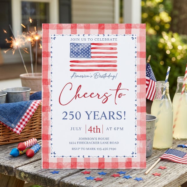 Invitación America's 250th Birthday Party Invitation (Subido por el creador)