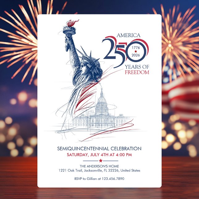 Invitación America's Semiquincentennial USA 250 Years Freedom (America's Semiquincentennial USA 250 Years Freedom Invitation)