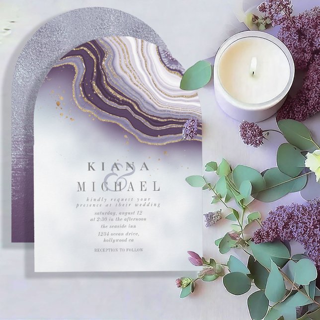 Invitación Amethyst Arch ID825 Boda Crystal Agate (Subido por el creador)
