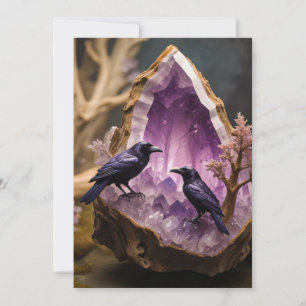 Invitación Amethyst Crystal - Crows Blackbird Ravens