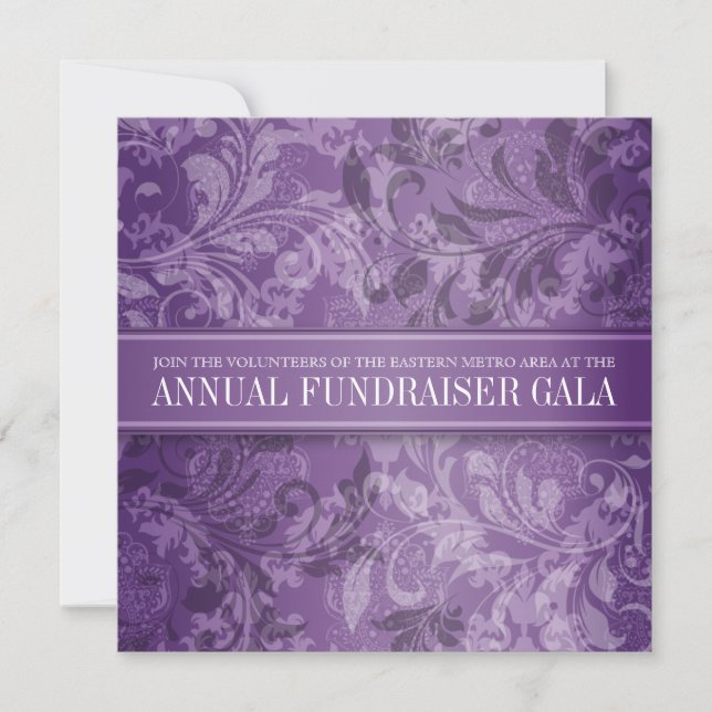 Invitación Amethyst Paisley Swirl (Anverso)