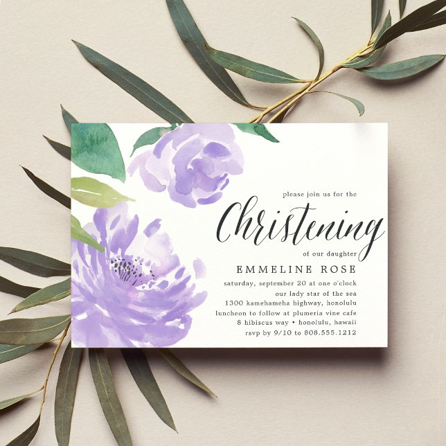 Invitación Amethyst Peony | Cristalización floral de acuarela (Subido por el creador)