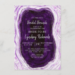 Invitación Amethyst Purple Agate Geode Bridal Brunch Shower