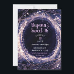 Invitación Amethyst Purple Modern Abstract Glam Sweet 16<br><div class="desc">Personalizar para cualquier evento.</div>