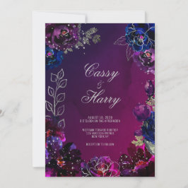 Invitación Amethyst Sapphire Ombre Jewel Tone Boda